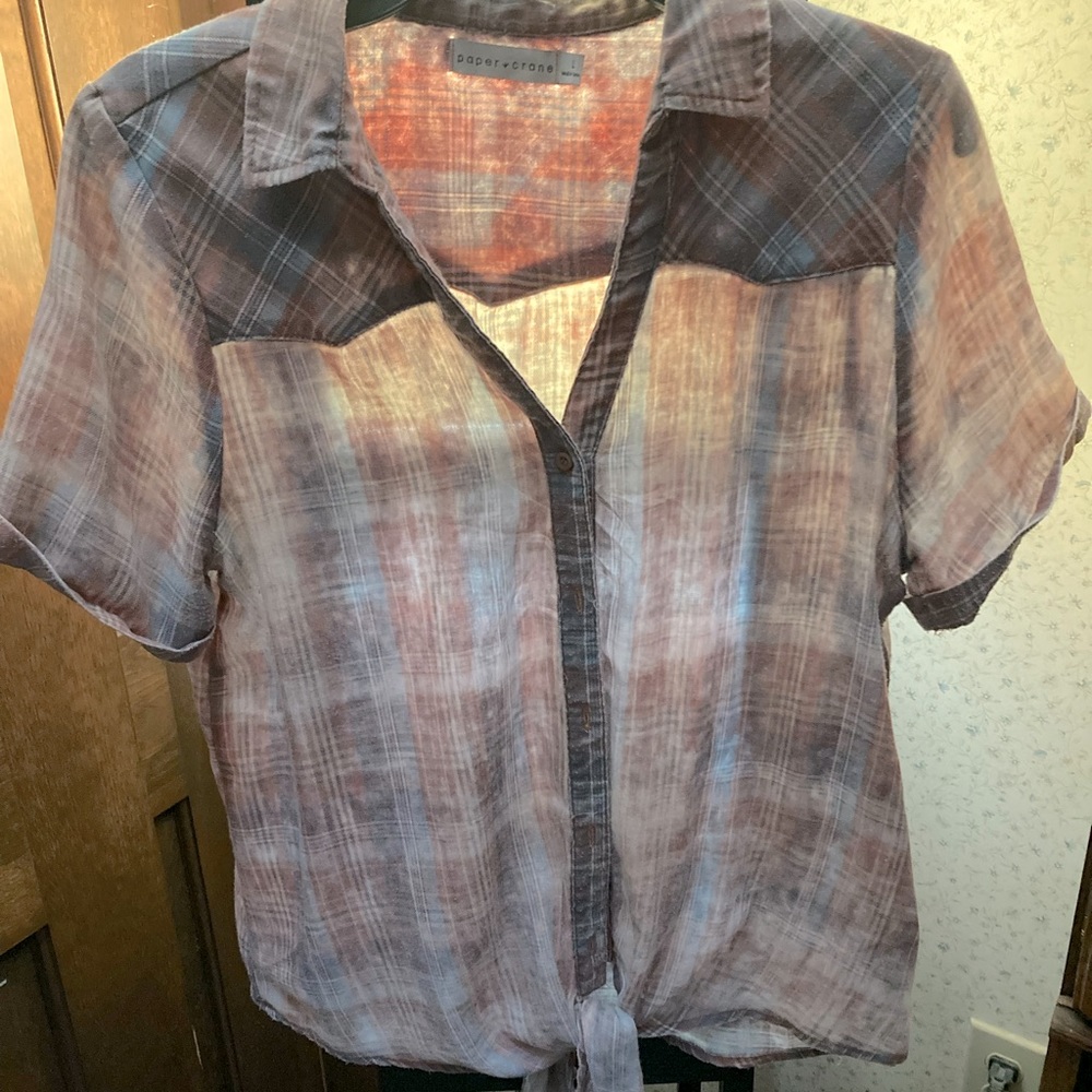 Paper crane button up